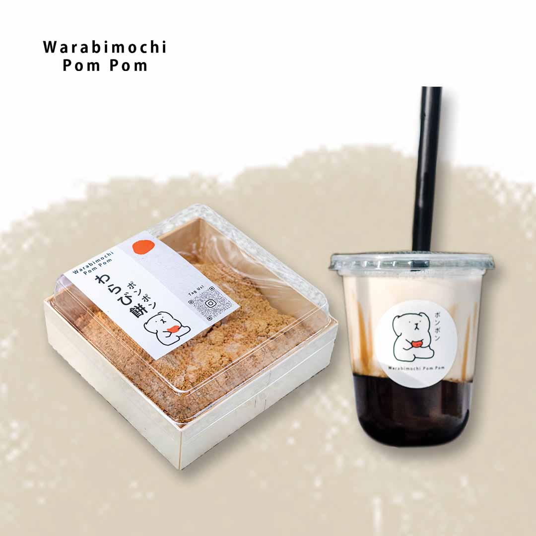 Warabimochi Original Kinako | Kuromitsu Soy Milk Combo