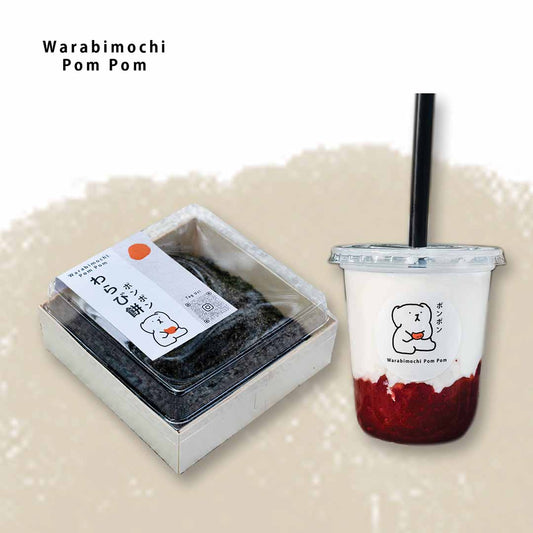 Warabimochi Black Sesame | Strawberry Milk Combo